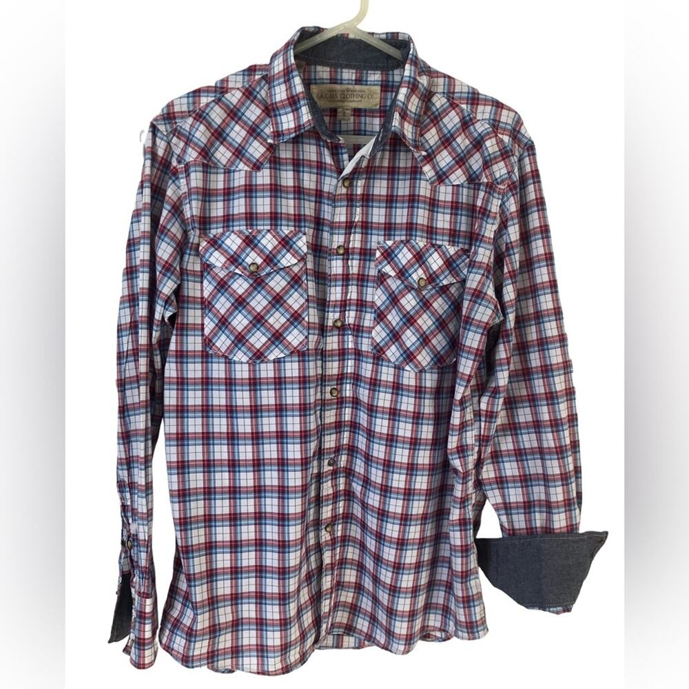 Western Pearl Snap long sleeve shirt by Z.A.C.H.S. Clothing Co large